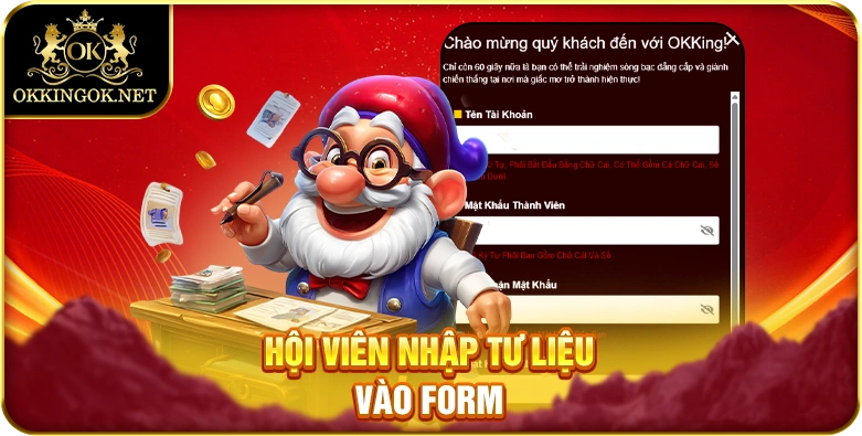 Hội viên nhập tư liệu vào form